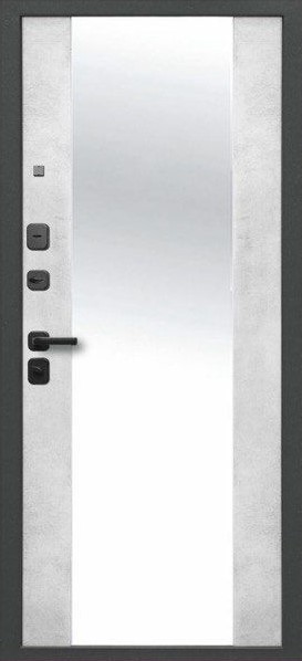 Входная дверь Геометрия зеркало бетон снежный Входная дверь Геометрия зеркало бетон снежный