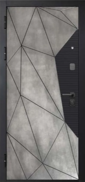 Входная дверь Геометрия зеркало бетон снежный Входная дверь Геометрия зеркало бетон снежный